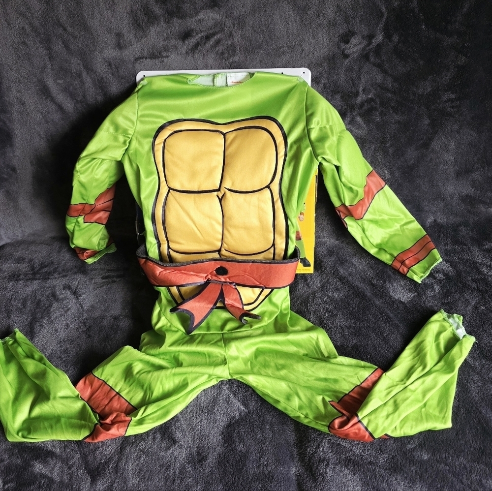 New boy's Mutant Ninja Turtles 4-in-1 Halloween Costume Kit, Jumpsuit Belt Mask